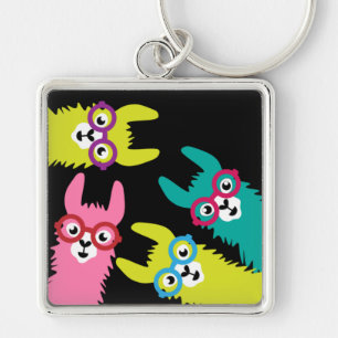 Drama Llama Colourful Camelid  Keychain