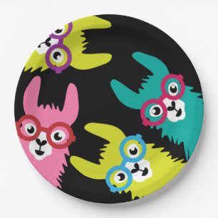Drama Llama Colourful Camelid Paper Plate
