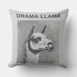 Drama Llama Funny Throw Pillow