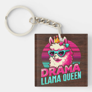 Drama Llama Queen for Llama Lovers for Women Girls Keychain