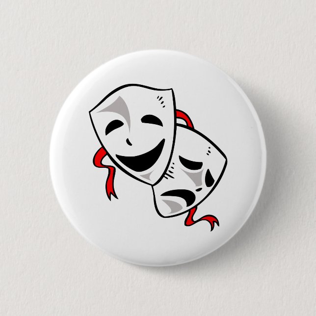 DRAMA MASKS 2 INCH ROUND BUTTON (Front)