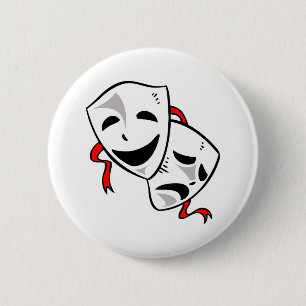 DRAMA MASKS 2 INCH ROUND BUTTON