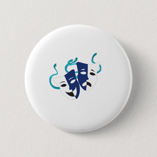 Drama Masks 2 Inch Round Button (Front)