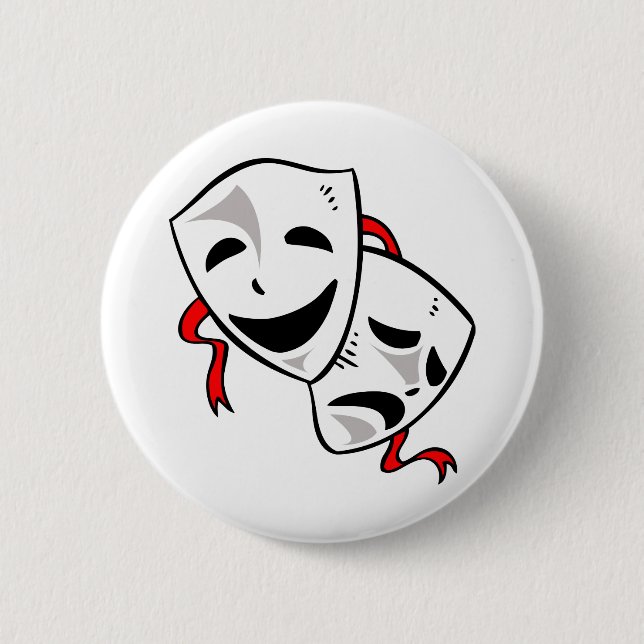 Drama Masks 2 Inch Round Button (Front)