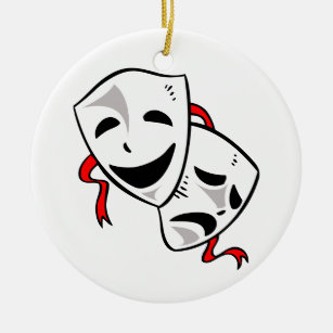 Drama Masks Ceramic Ornament
