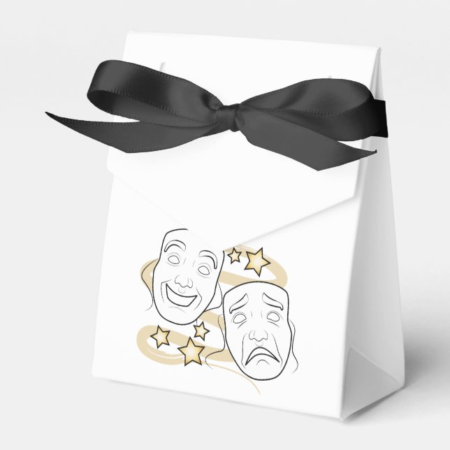 Drama Masks Comedy and Tragedy Favor Box (Front Side)