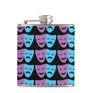Drama Masks Hip Flask