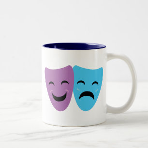 Drama Masks Two-Tone Coffee Mug