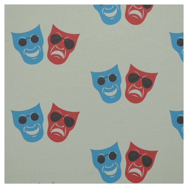 Drama Masks with Sunglasses Fabric (Swatch)