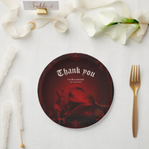 Drama of Love, the gothic Rose of Memory. Paper Plate