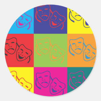 Drama Pop Art Classic Round Sticker