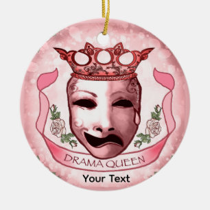 Drama Queen Actor Mask Ceramic Ornament