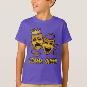 Drama Queen Comedy And Tragedy Gold Theatre Mask T-Shirt