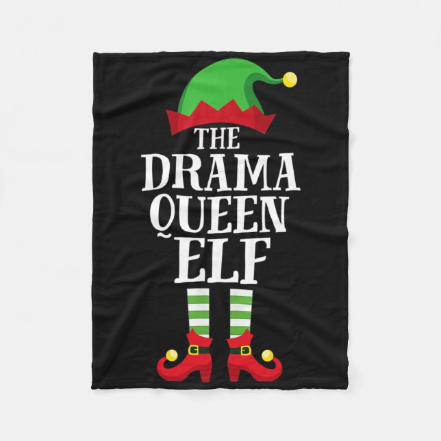 Drama Queen Elf Matching Family Group Christmas Pa Fleece Blanket (Front)
