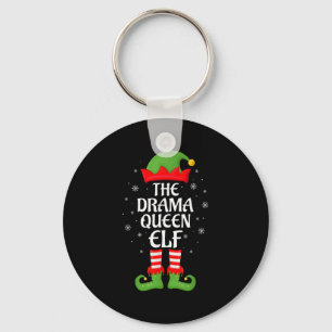 Drama Queen Elf Xmas Family Matching Elf Squad Chr Keychain