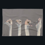 "Drama Queen" Funny Ostriches Painting Kitchen Towel<br><div class="desc">This is a painting of an ostrich I met at Como Zoo in St. Paul,  MN. He was really expressive and was a great subject to take pictures of. Later I painted his different expressions in watercolor.</div>