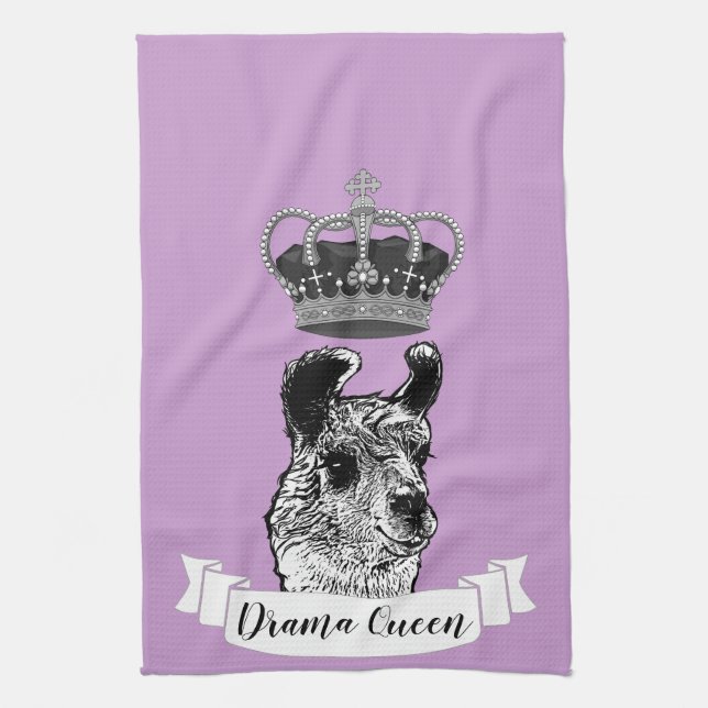 Drama Queen Llama Kitchen Towel (Vertical)