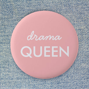Drama Queen   Modern Trendy Cute Pink Stylish Diva 2 Inch Round Button