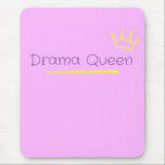 Drama Queen Mouse Pad<br><div class="desc">This design is a playful, minimalist graphic featuring a "Drama Queen" theme with a hand-drawn, whimsical aesthetic. The design leans heavily into a "Soft Girl" aesthetic. By using high-contrast colors (yellow against pink) and sketchy line work, it captures a sense of personality and confidence without being overly formal. Perfect gift...</div>
