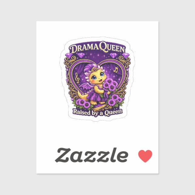 Drama Queen Purple Dragon Sticker (Sheet)