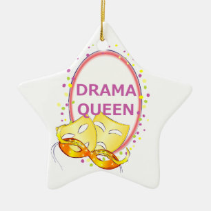 Drama Queen Theatre Masks Comedy Tragedy Ceramic Ornament
