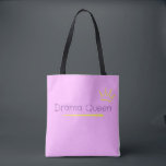 Drama Queen Tote Bag<br><div class="desc">This design is a playful, minimalist graphic featuring a "Drama Queen" theme with a hand-drawn, whimsical aesthetic. The design leans heavily into a "Soft Girl" aesthetic. By using high-contrast colors (yellow against pink) and sketchy line work, it captures a sense of personality and confidence without being overly formal. Perfect gift...</div>