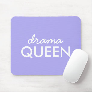 Drama Queen   Trendy Modern Purple Girly Quote Art Mouse Pad