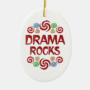 Drama Rocks Ceramic Ornament