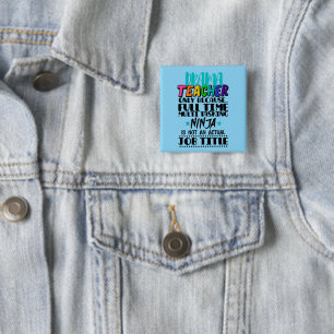 Drama Teacher Only Because Full Time Multi Tasking 2 Inch Square Button