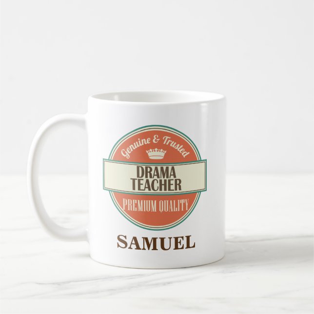 Drama Teacher Personalized Office Mug Gift (Left)