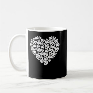 Drama Theater Mask Lover Heart Gift Actor Actress  Coffee Mug