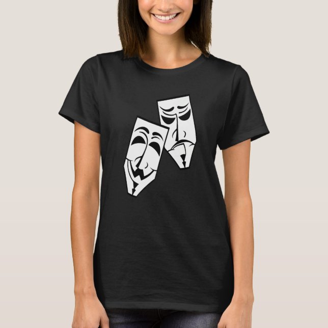 Drama Theater Masks Comedy and Tragedy  1 T-Shirt (Front)