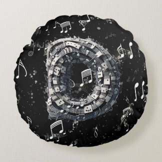 Dramatic Black Musical Dad Round Cotton Pillow