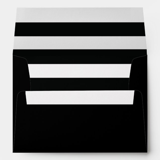 Dramatic Black Stripe Pattern Envelopes (Back (Bottom))