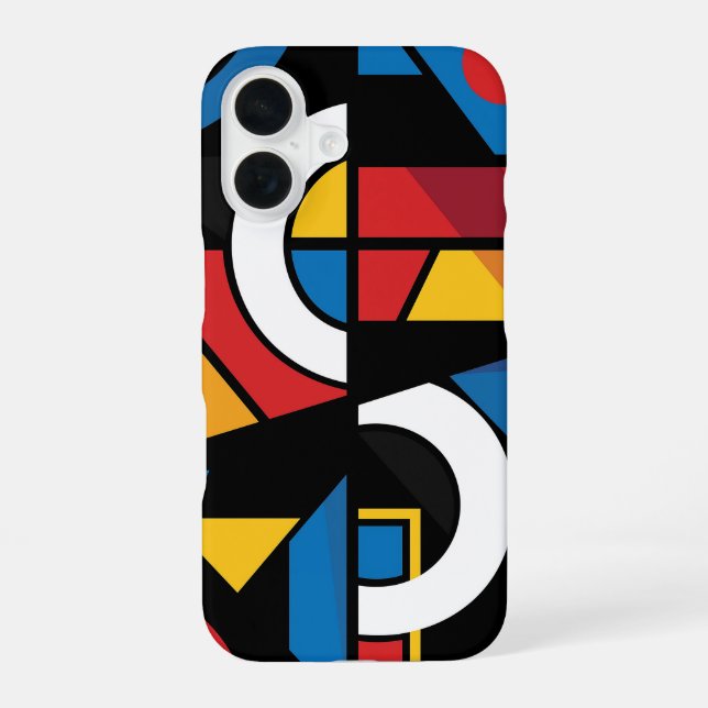Dramatic Bold Colours Modern Geometric Abstract iPhone 16 Case (Back)