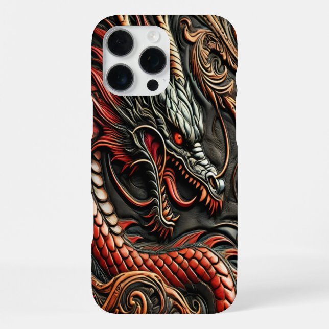 Dramatic Bold Red Dragon iPhone Case (Back)