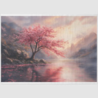 Dramatic Cherry Blossom Tree Art Decoupage