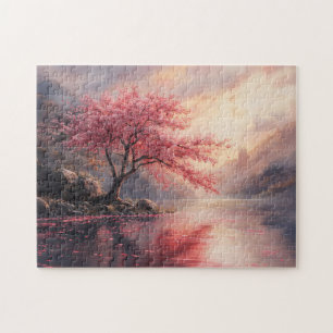 Dramatic Cherry Blossom Tree Art Jigsaw Puzzle