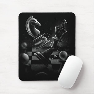 Dramatic Chess Battle – Knight vs. Horse Mouse Pad