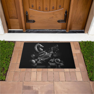 Dramatic Chess Monochrom Doormat