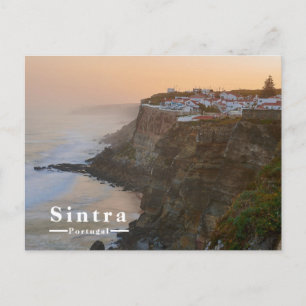 Dramatic Cliffside Village in Sintra Portugal Holiday Postcard