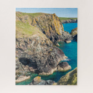 Dramatic coastal scenery Kynance Cove Cornwall UK Jigsaw Puzzle