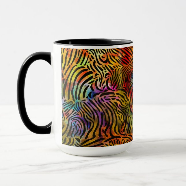 Dramatic Colorway of Zebra Pattern Mug (Left)