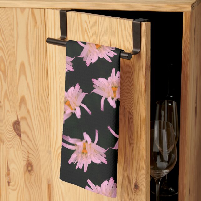 Dramatic Daisy Flower Pattern     Kitchen Towel (Thirds Fold)