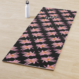 Dramatic Daisy Flower Pattern Personalized  Yoga Mat