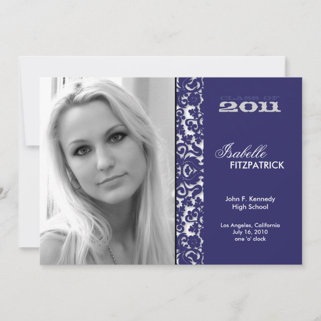 Dramatic Damask 2011 Graduation Announcement (Front)