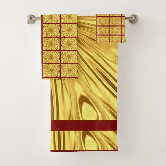 Dramatic Elegance: Gilded Zenith | Crimson & Gold (En situation)