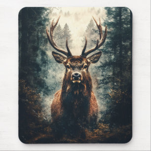 Dramatic Elk in the Woods Mouse Pad