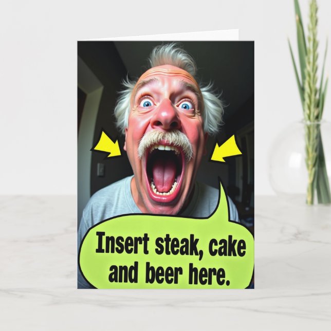 Dramatic Fathers Day Funny Face Card (Front)
