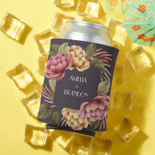 Dramatic Floral Can Cooler